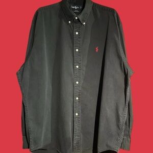 Ralph Lauren Button Down Shirt Jet Black -Blake Cotton -Men’s XL